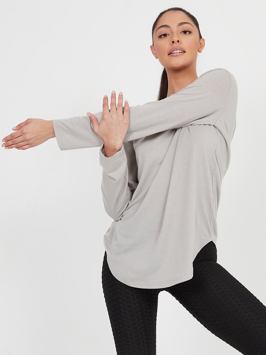 Melange Dont Stop Slogan Print Mesh Back Insert Active Top