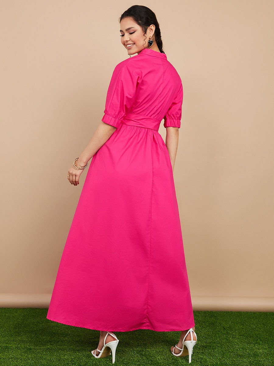 notch neck cotton maxi dress Notch Neck Jersey Maxi Dress-Navy