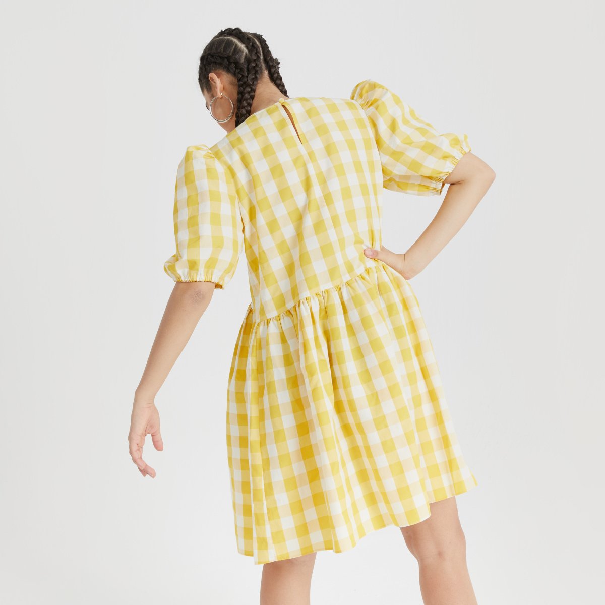 skater knee length dress Piper Gingham Skater Knee-Length Dress Black / 3X: 22-24 at Rebdolls