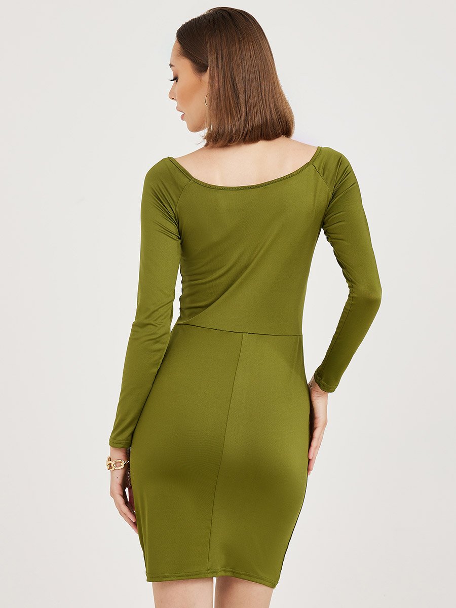 princess polly baby blue dress Scoop Neck Button Detail Bodycon Mini Dress For Women at Bahrain