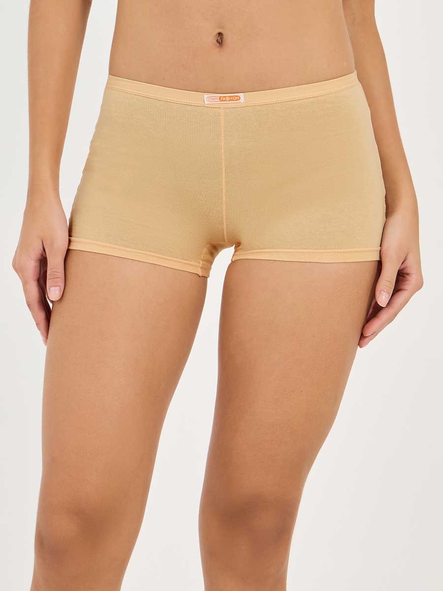 Pack of 5 - Cotton Solid Deep Boyshorts