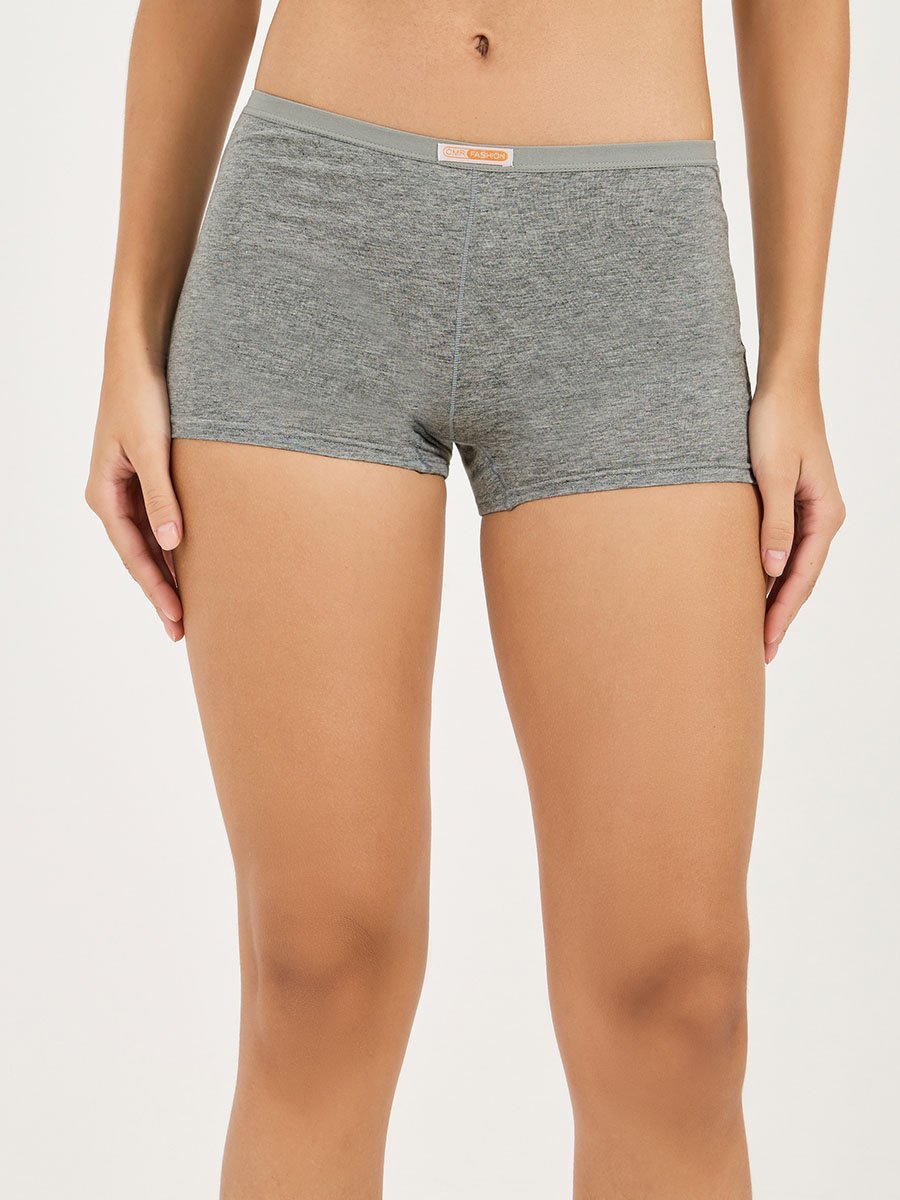 Pack of 5 - Cotton Solid Deep Boyshorts