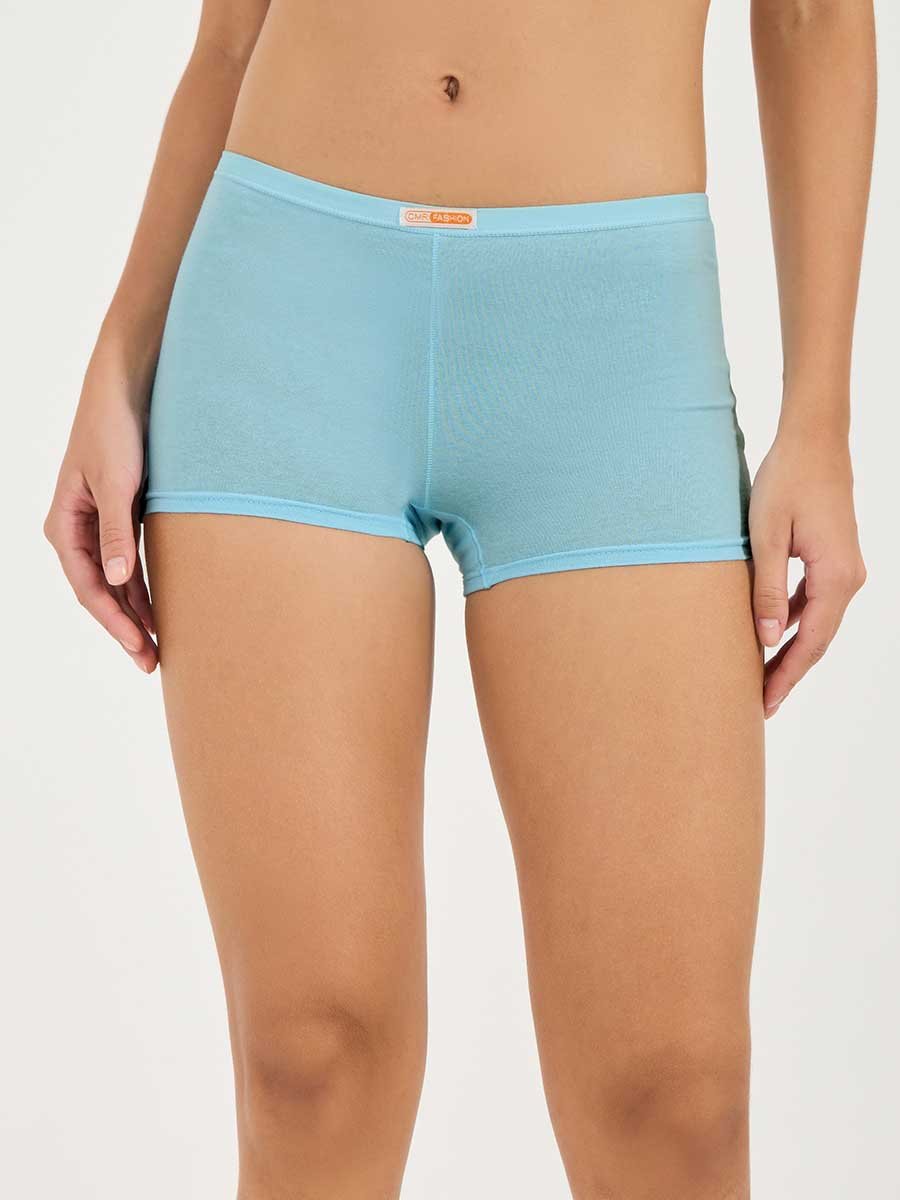 Pack of 5 - Cotton Solid Deep Boyshorts