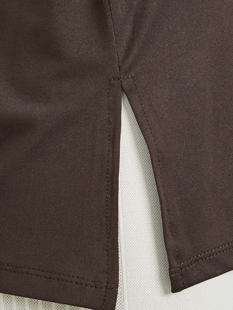 Shoulder Mesh Panel Insert Oversized Yoga Top