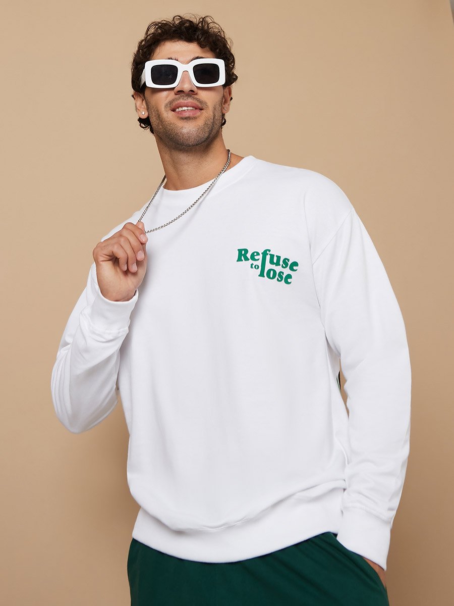 Football Themed Front and Back Graphic Regular Sweatshirt