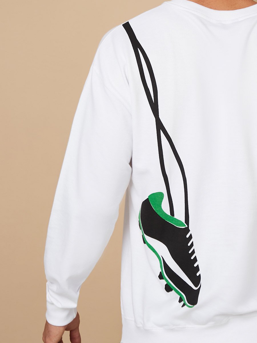 Football Themed Front and Back Graphic Regular Sweatshirt