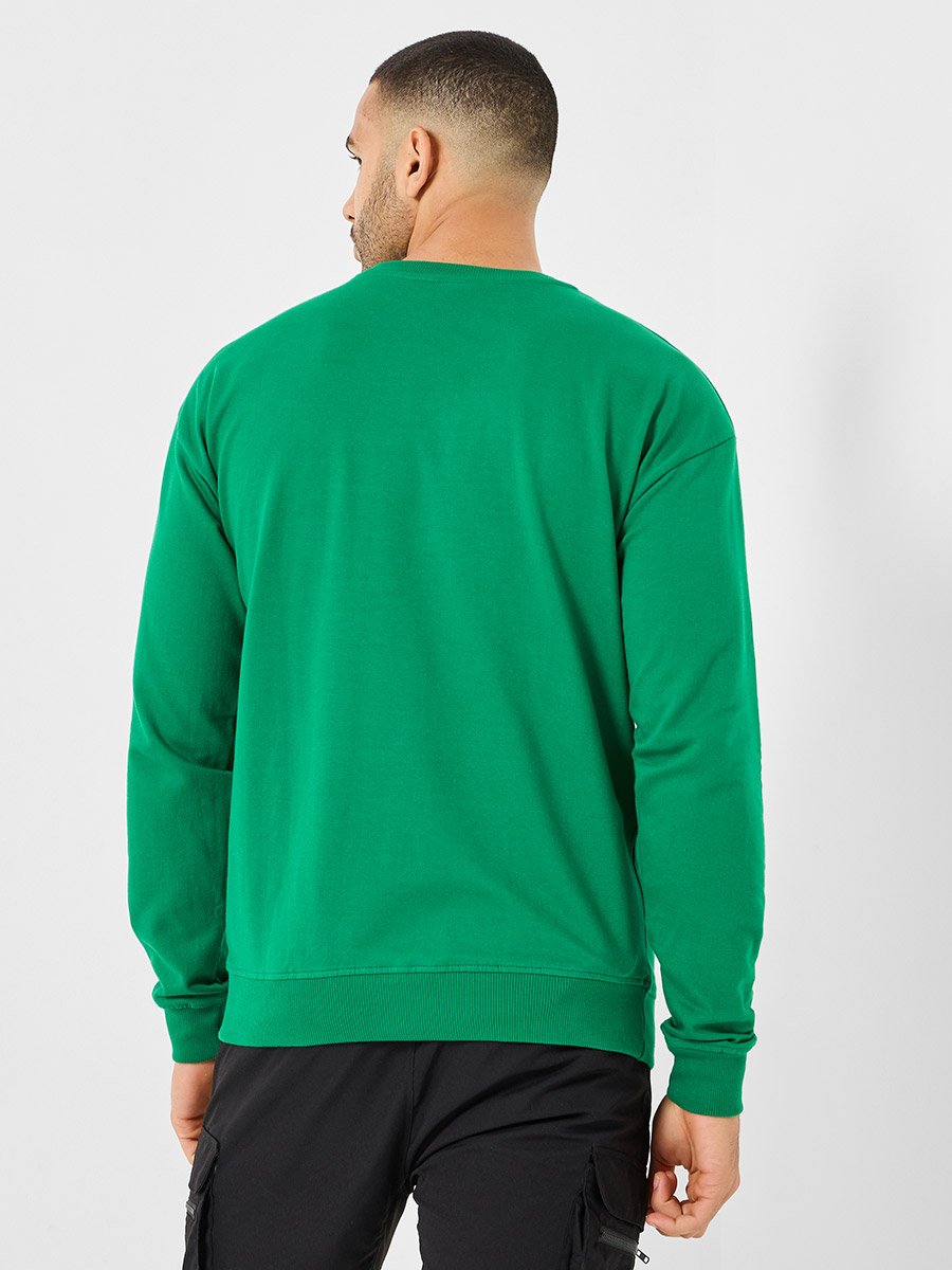 Football Themed Front Graphic Regular Fit Sweatshirt