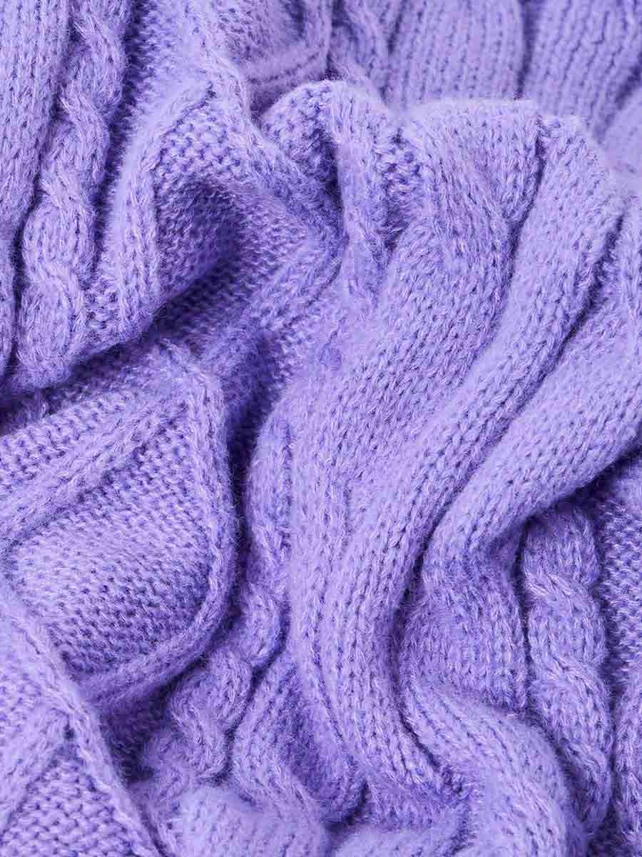Regular Fit Cable Knit Square Neck Sweater