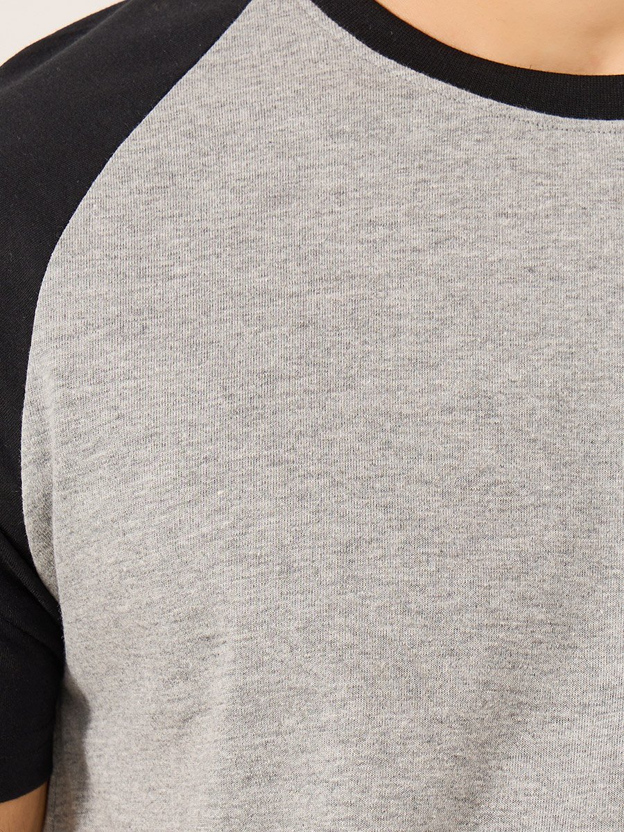Colorblock Raglan Sleeve T-Shirt and Pyjama Set