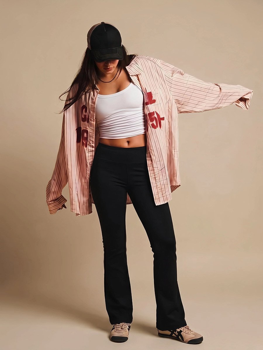 High Waist Seam Detail Wide Leg Trouser 