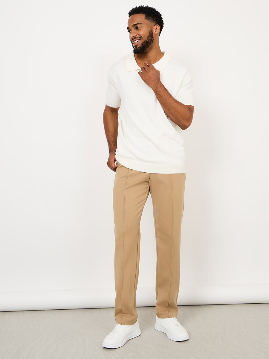 Front Pintuck Knit Trousers For Men at Saudi | Styli