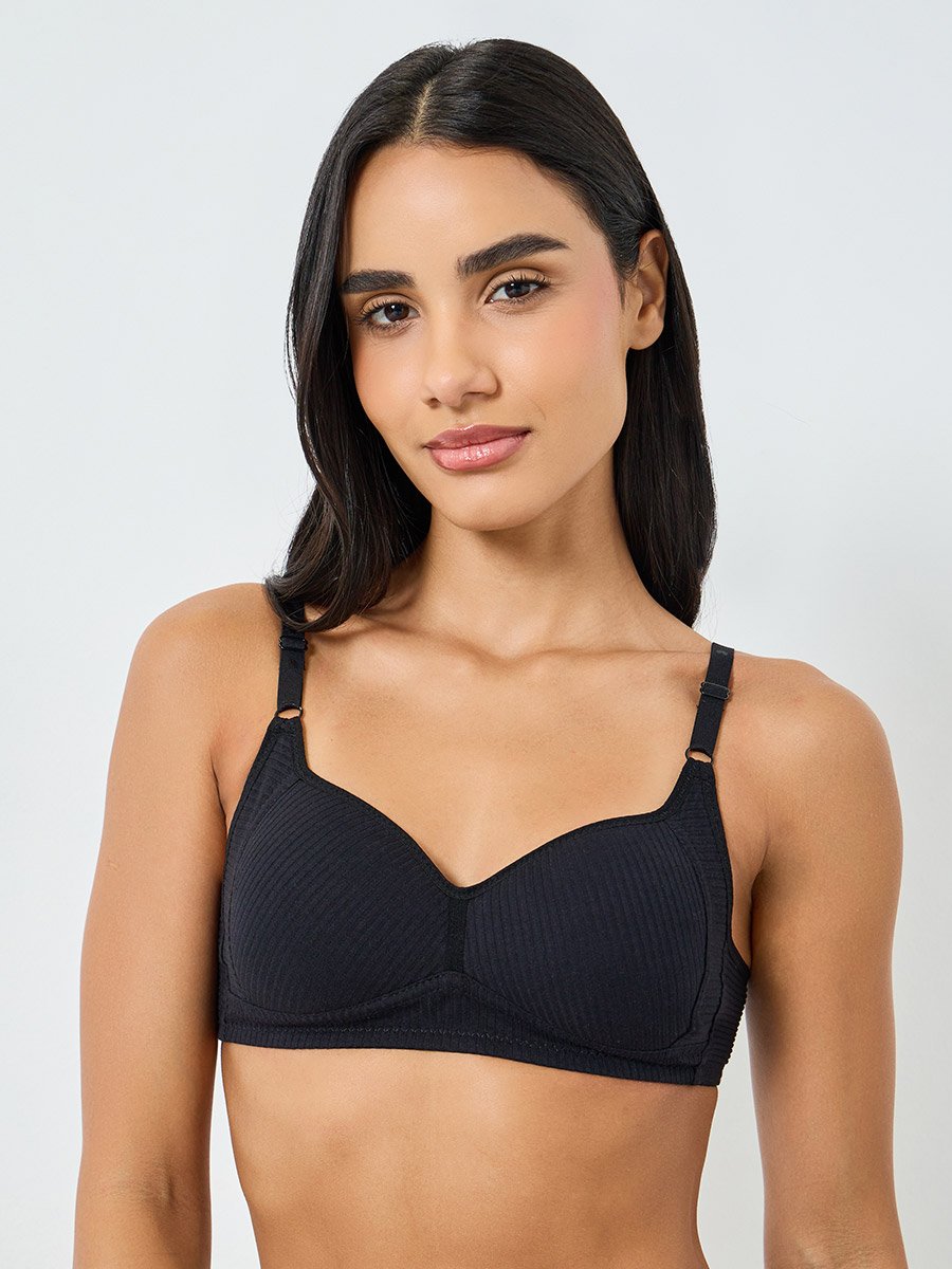 Pack of 3 - Cotton Comfort Rib Non Wired Padded T-shirt Bra