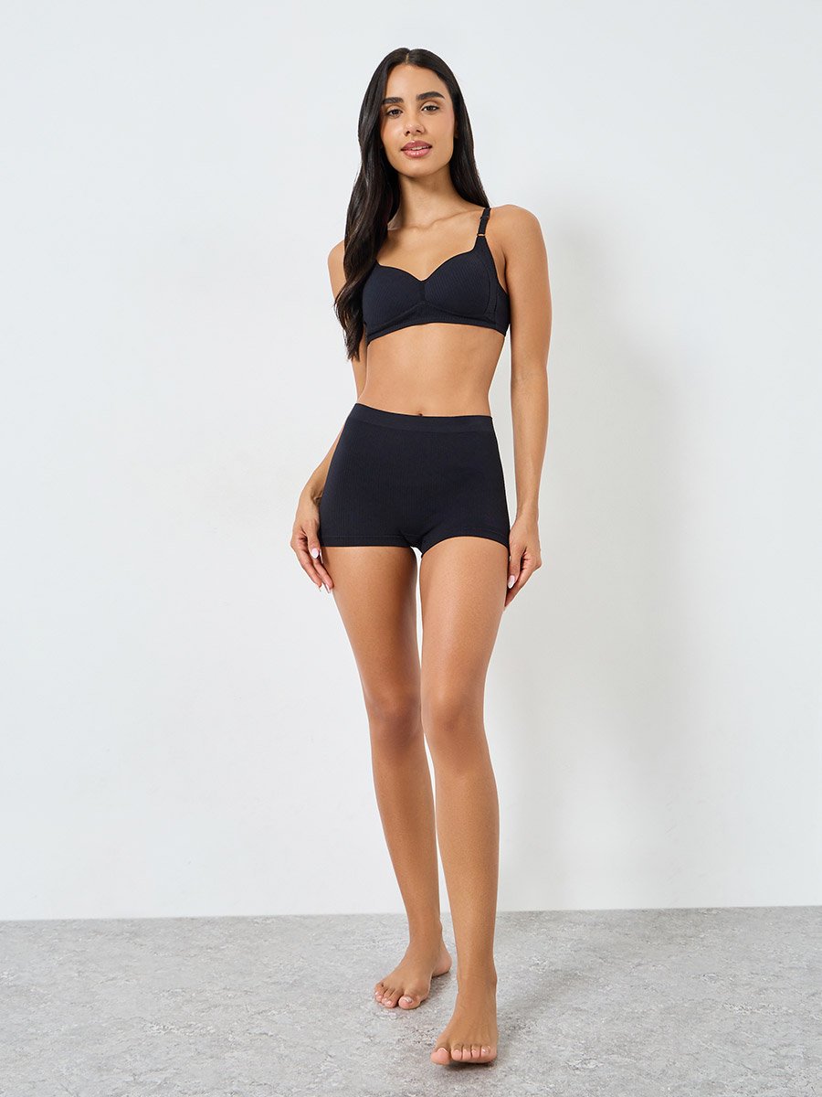 Pack of 3 - Cotton Comfort Rib Non Wired Padded T-shirt Bra