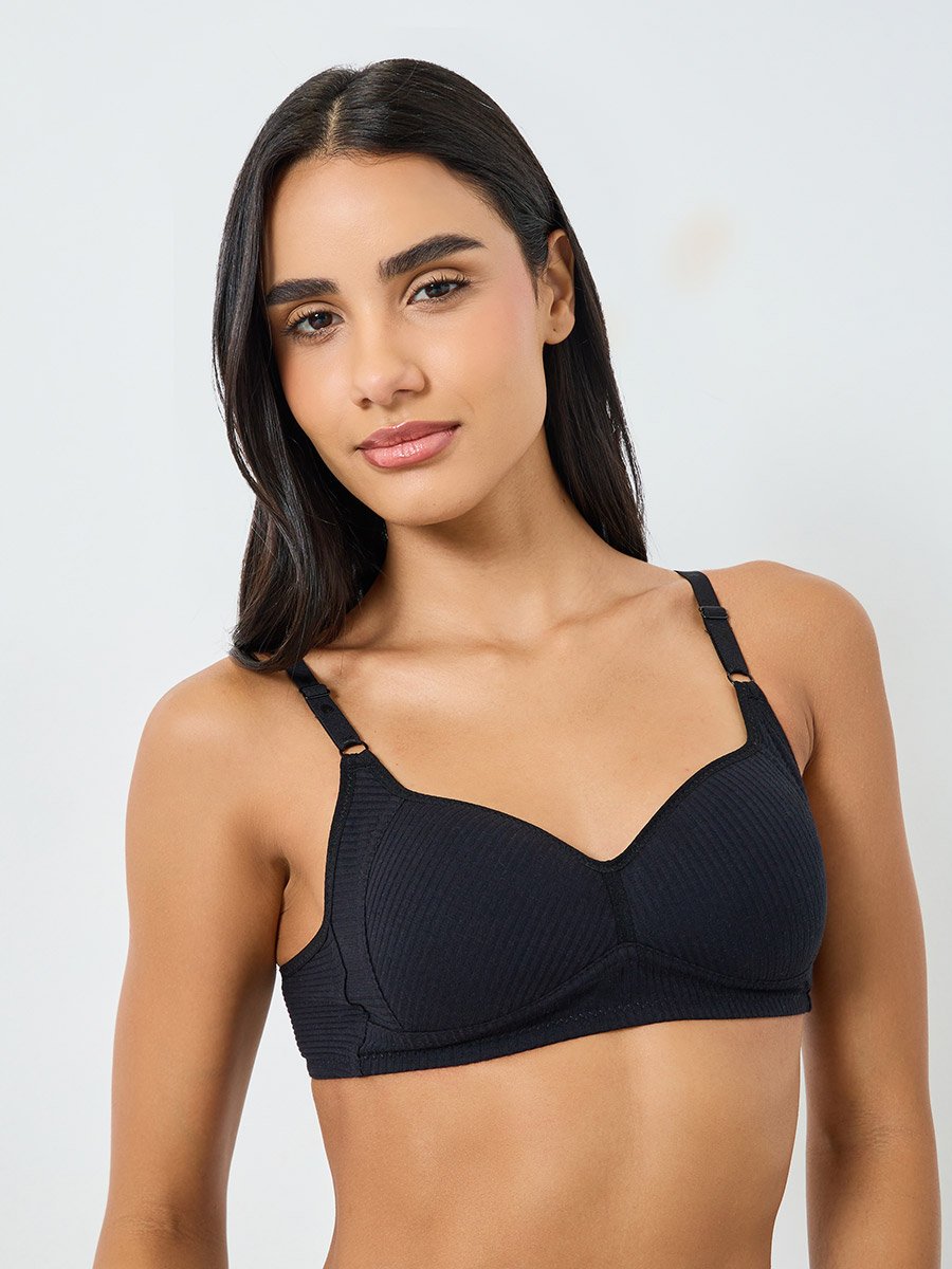 Pack of 3 - Cotton Comfort Rib Non Wired Padded T-shirt Bra