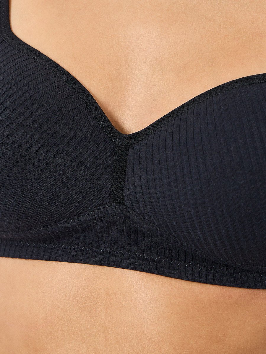 Pack of 3 - Cotton Comfort Rib Non Wired Padded T-shirt Bra