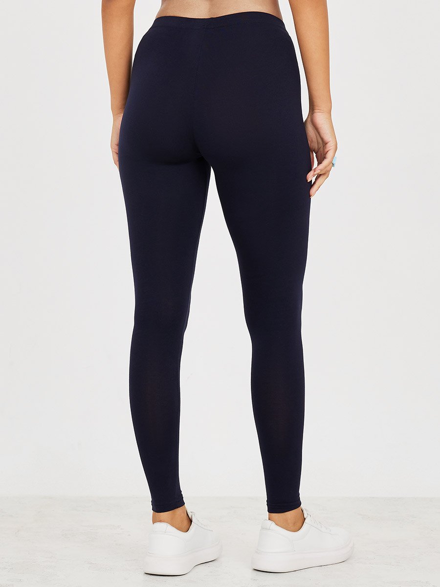 Elastic Waistband Basic Leggings