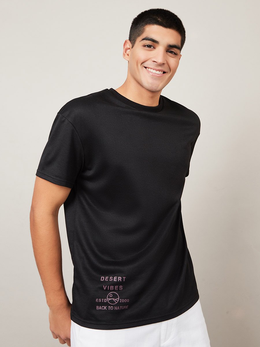 Placement Print Oversized Terry T-Shirt