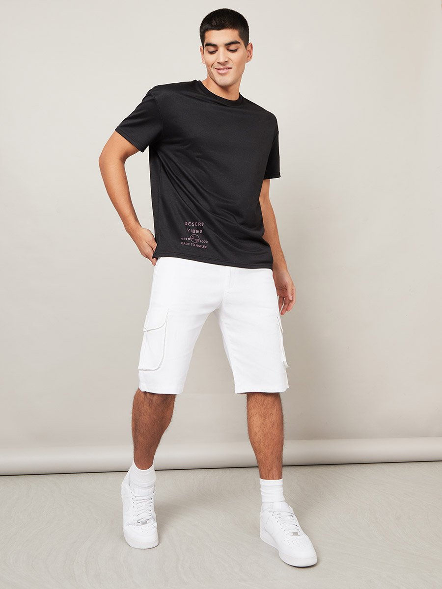 Placement Print Oversized Terry T-Shirt
