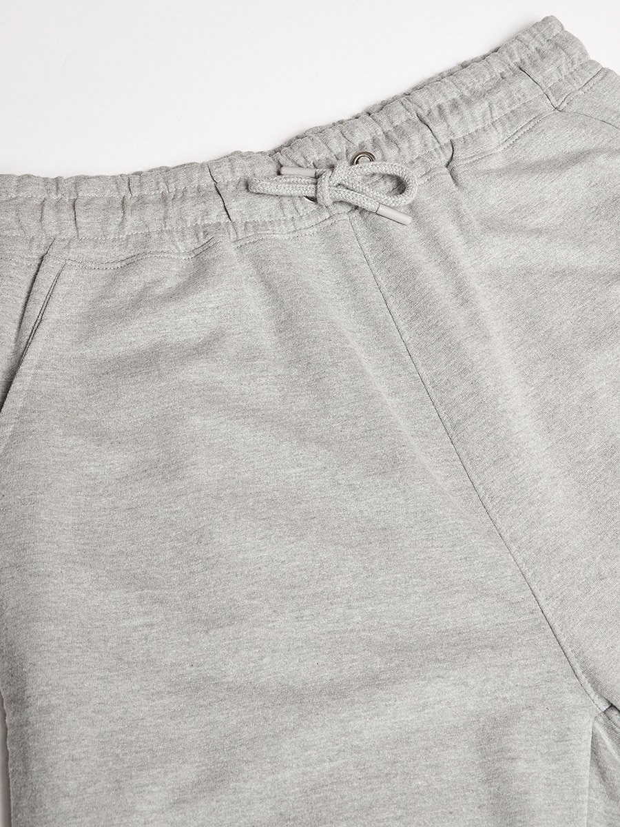 Men Grey Plain Thigh Placement print Oversize fit Joggers