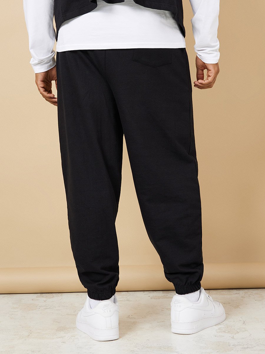 Minimal Print Oversized Joggers with Elasticated Hem