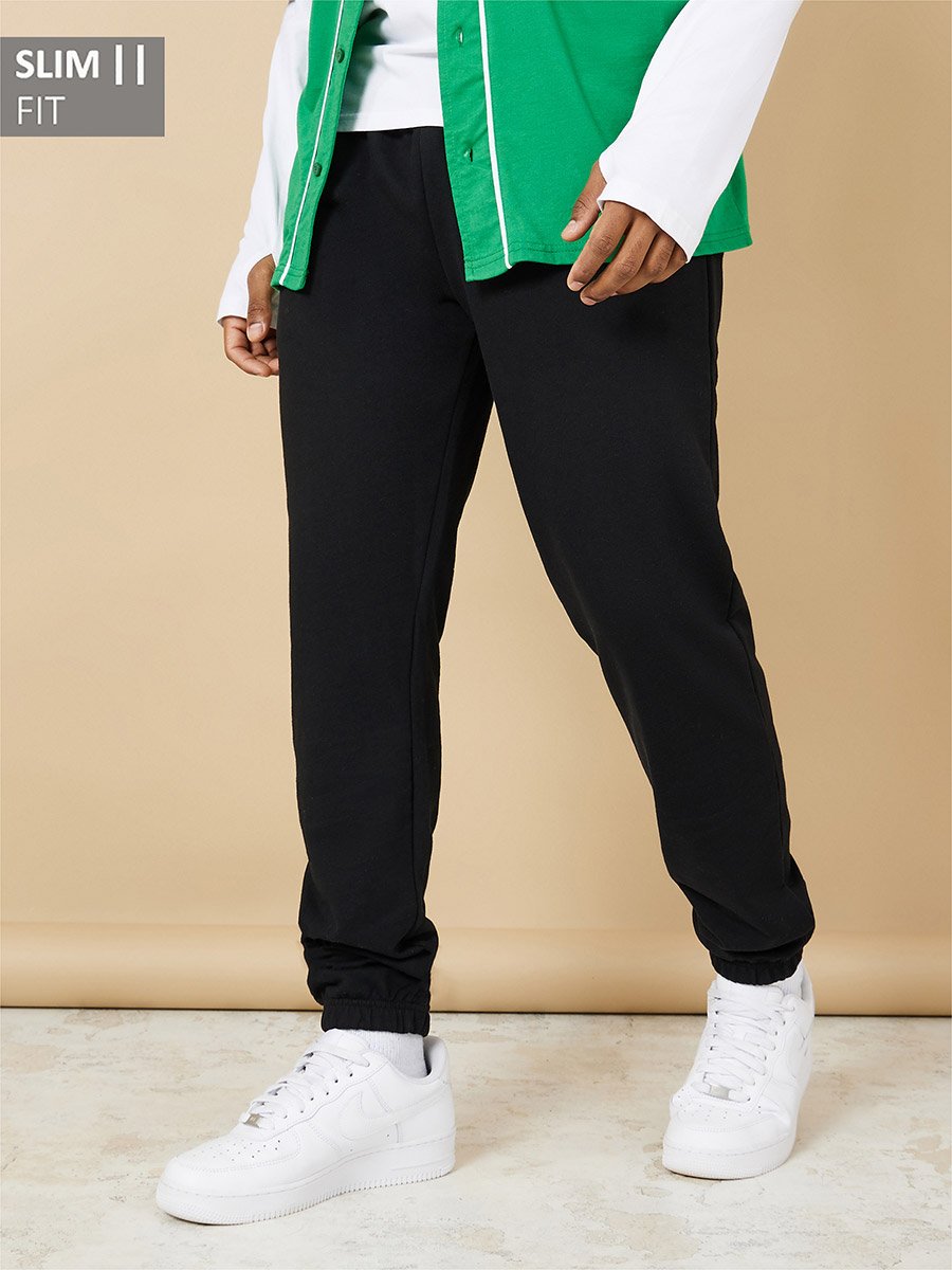 French Terry Slim Fit Jogger with Elasticated Cuffed