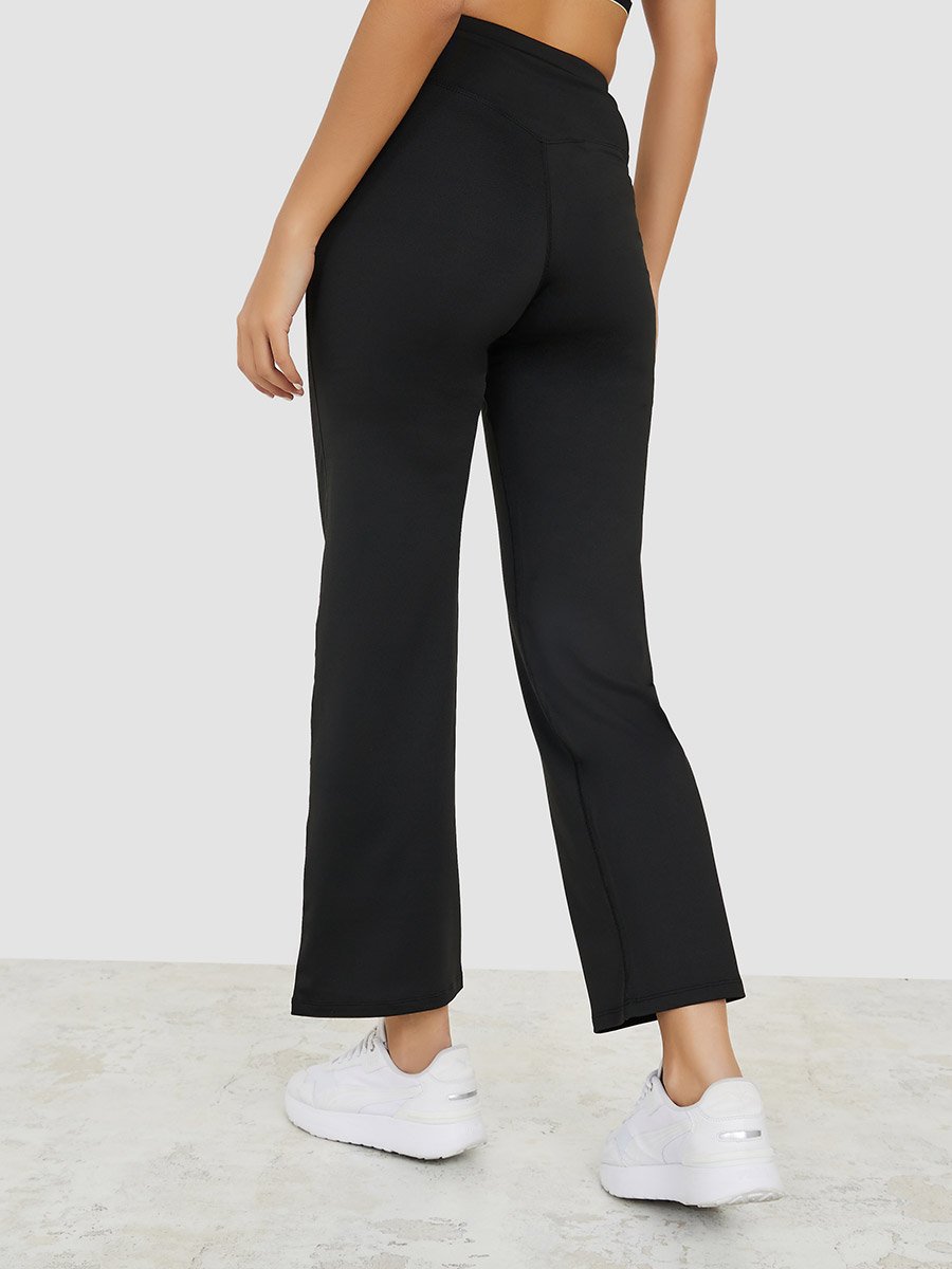 Broad Waistband Straight Leg Pants