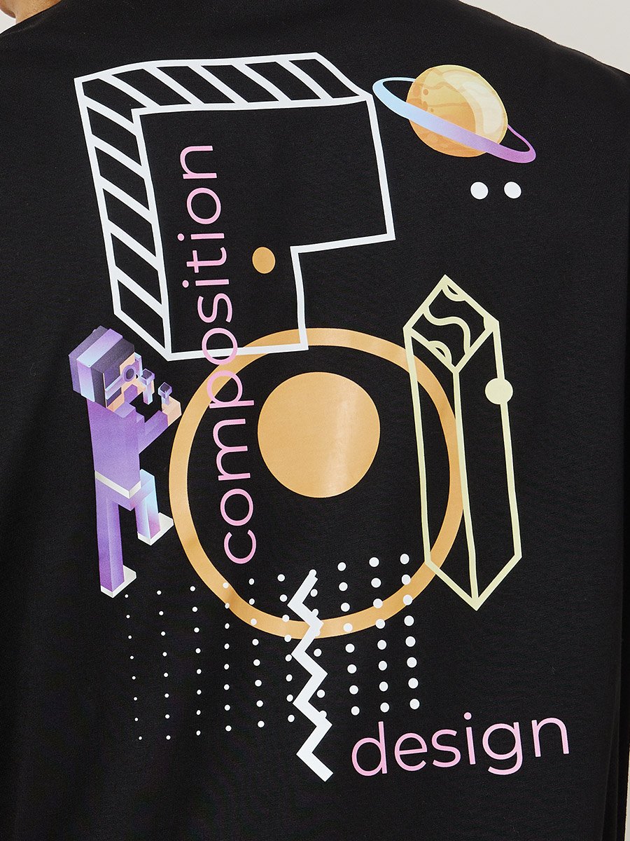 Back Graphic Print Oversized T-Shirt