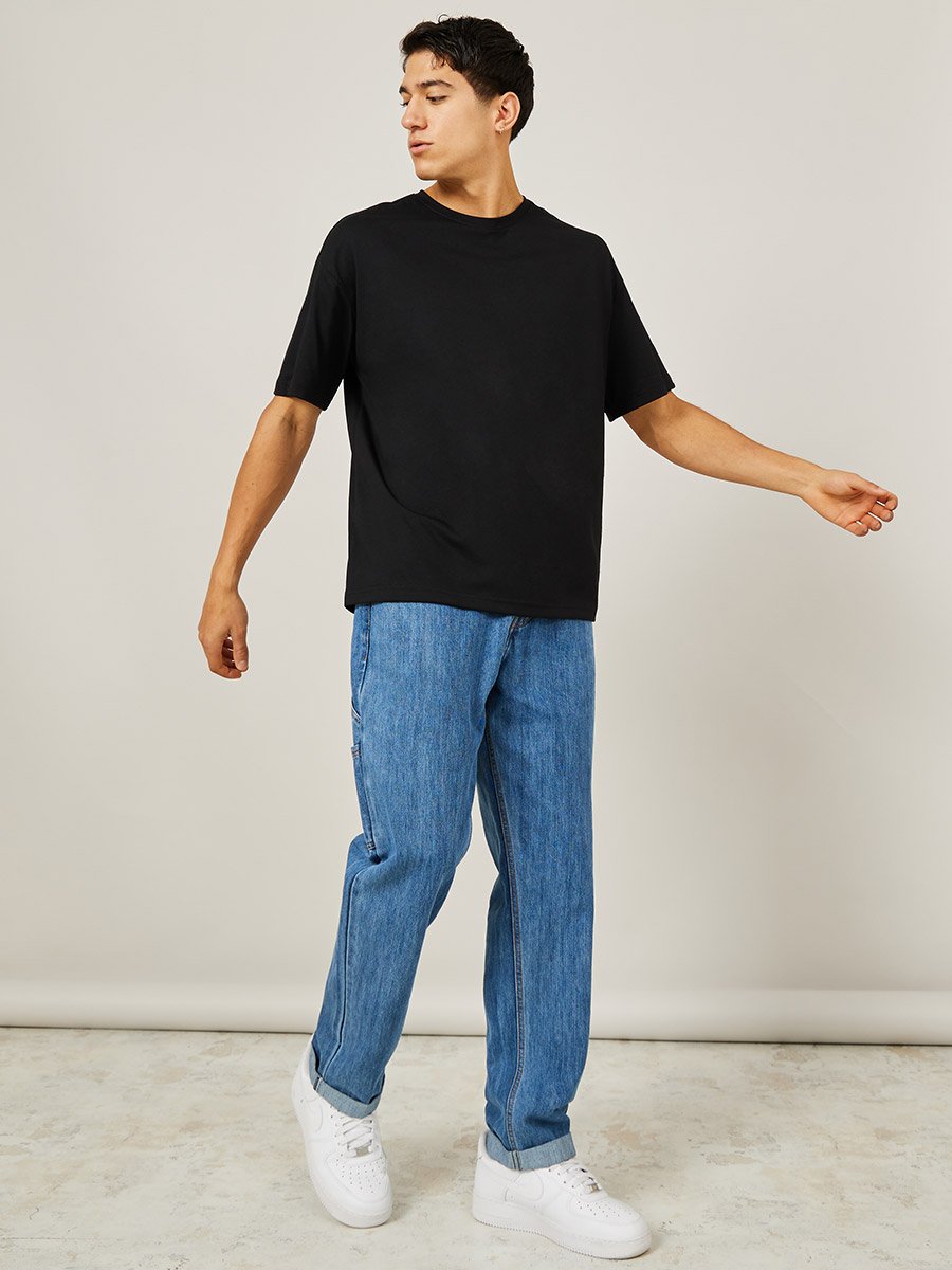 Western Back Graphic Print Oversized T-Shirt