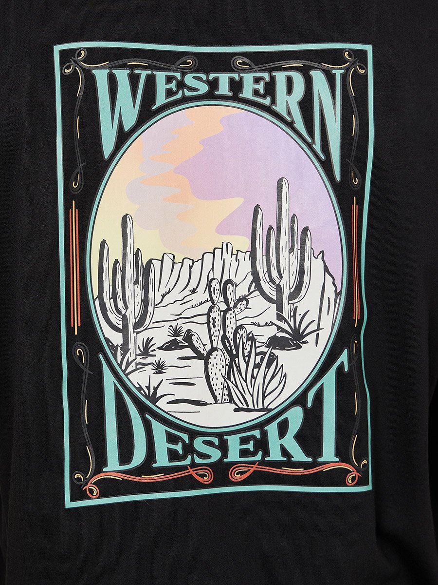 Western Back Graphic Print Oversized T-Shirt