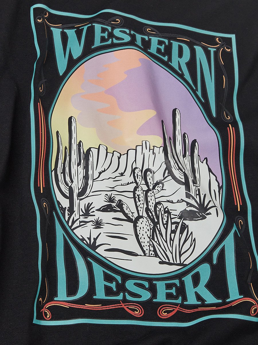 Western Back Graphic Print Oversized T-Shirt