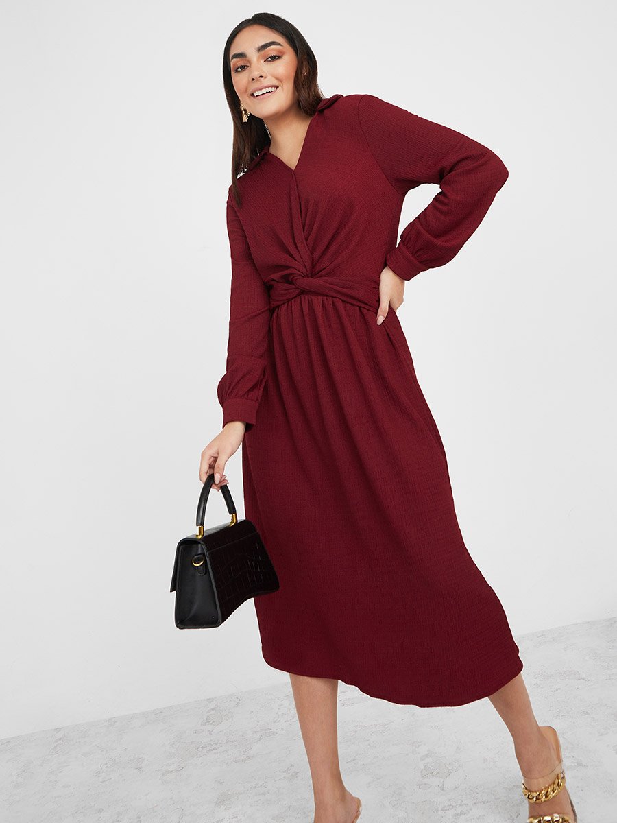 knotted a line dress Red Strapless Knotted A-Line Dress  Dressesforparty
