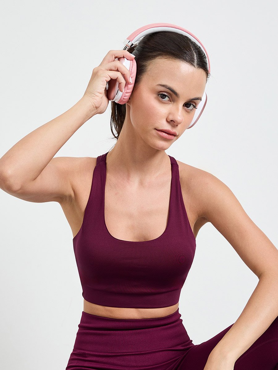 Dual Tear Drop Back Detail Sports Bra