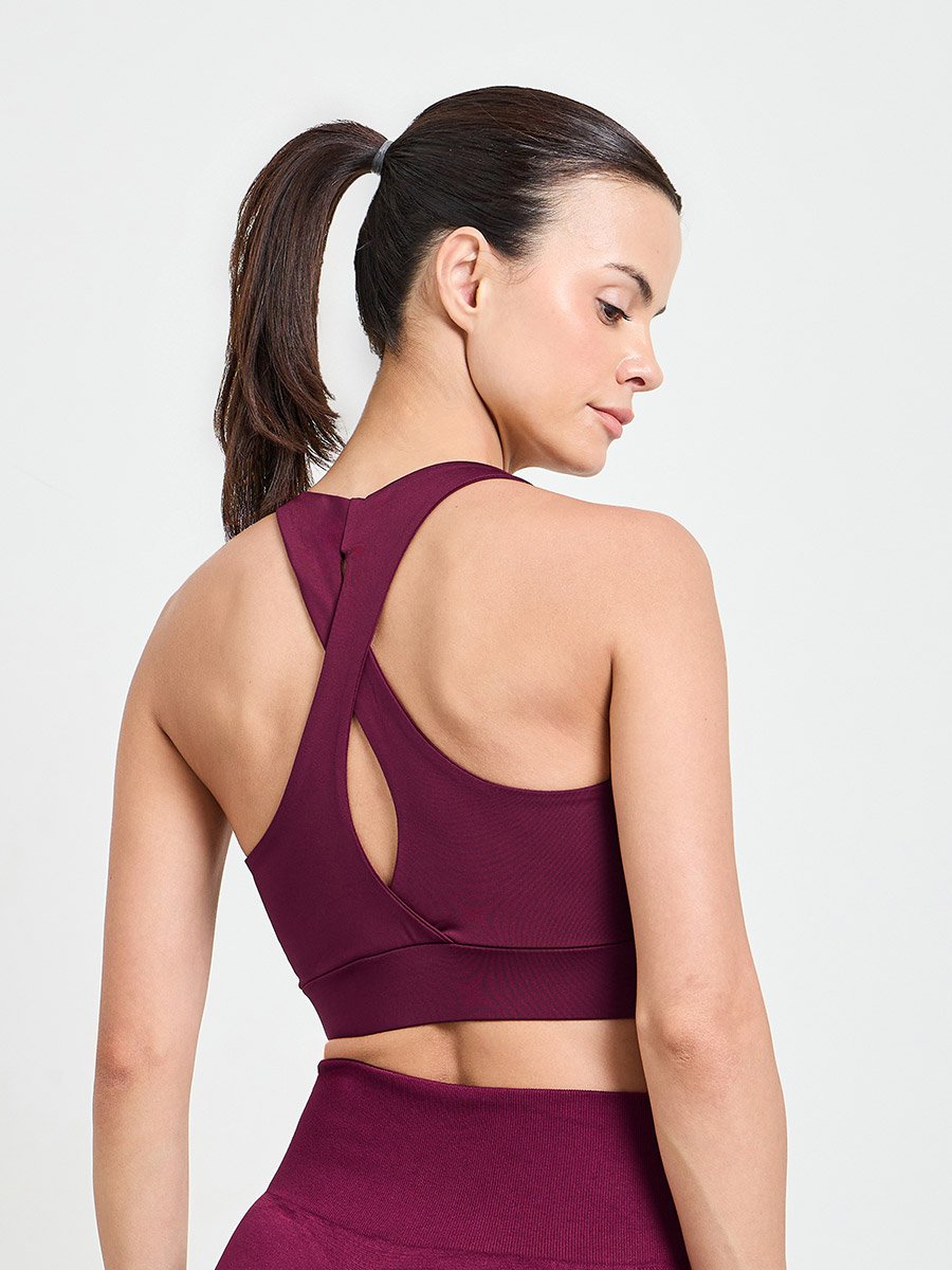 Dual Tear Drop Back Detail Sports Bra