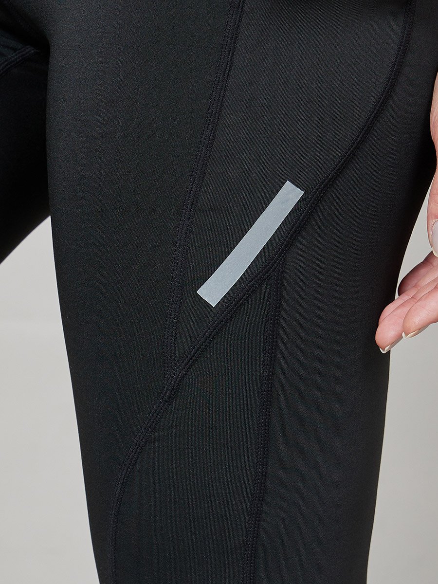 Reflector Striped Pocket Detail Calf Mesh 7/8 Leggings 