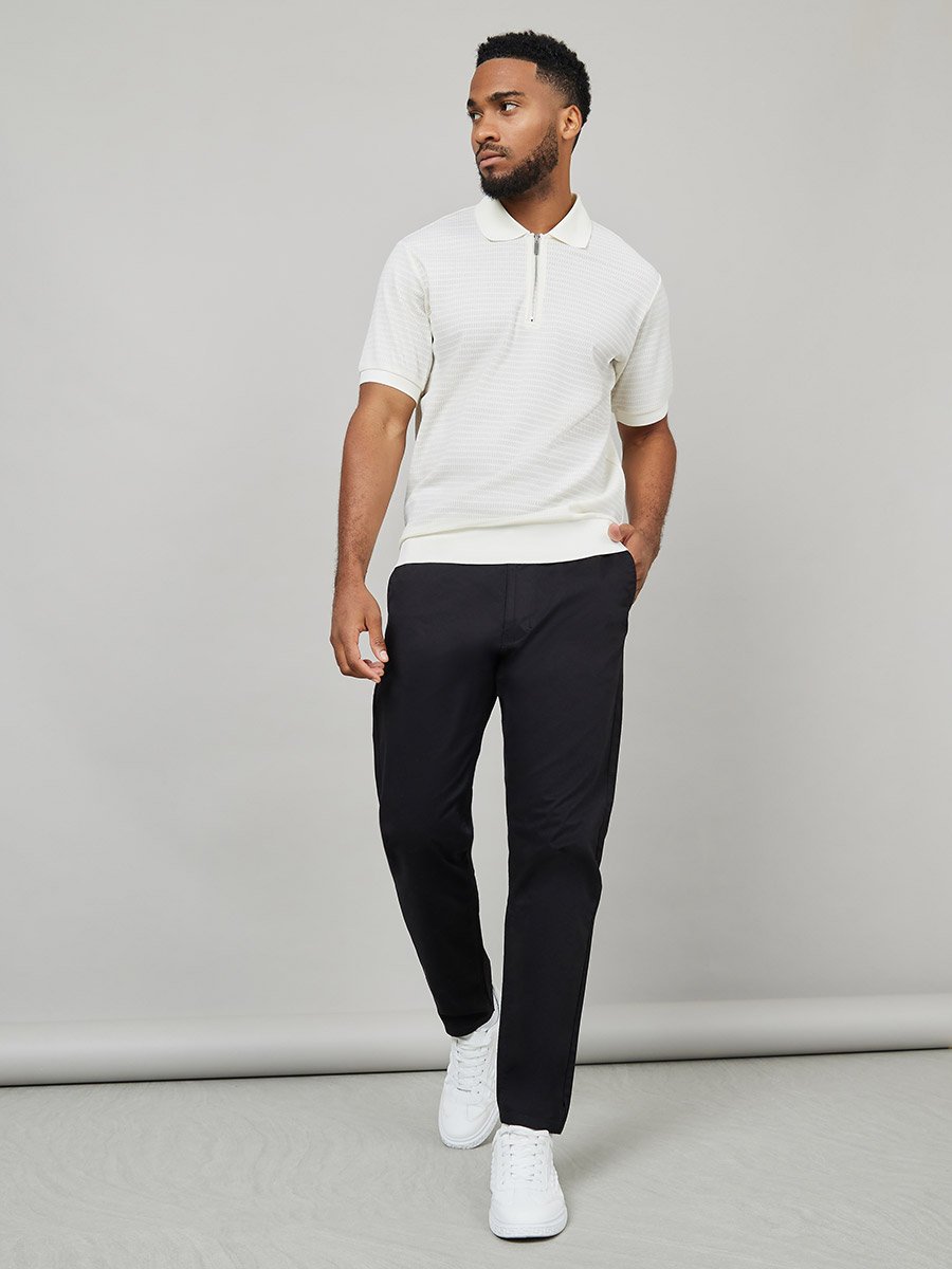 Solid Slim Fit Cotton Stretch Chinos
