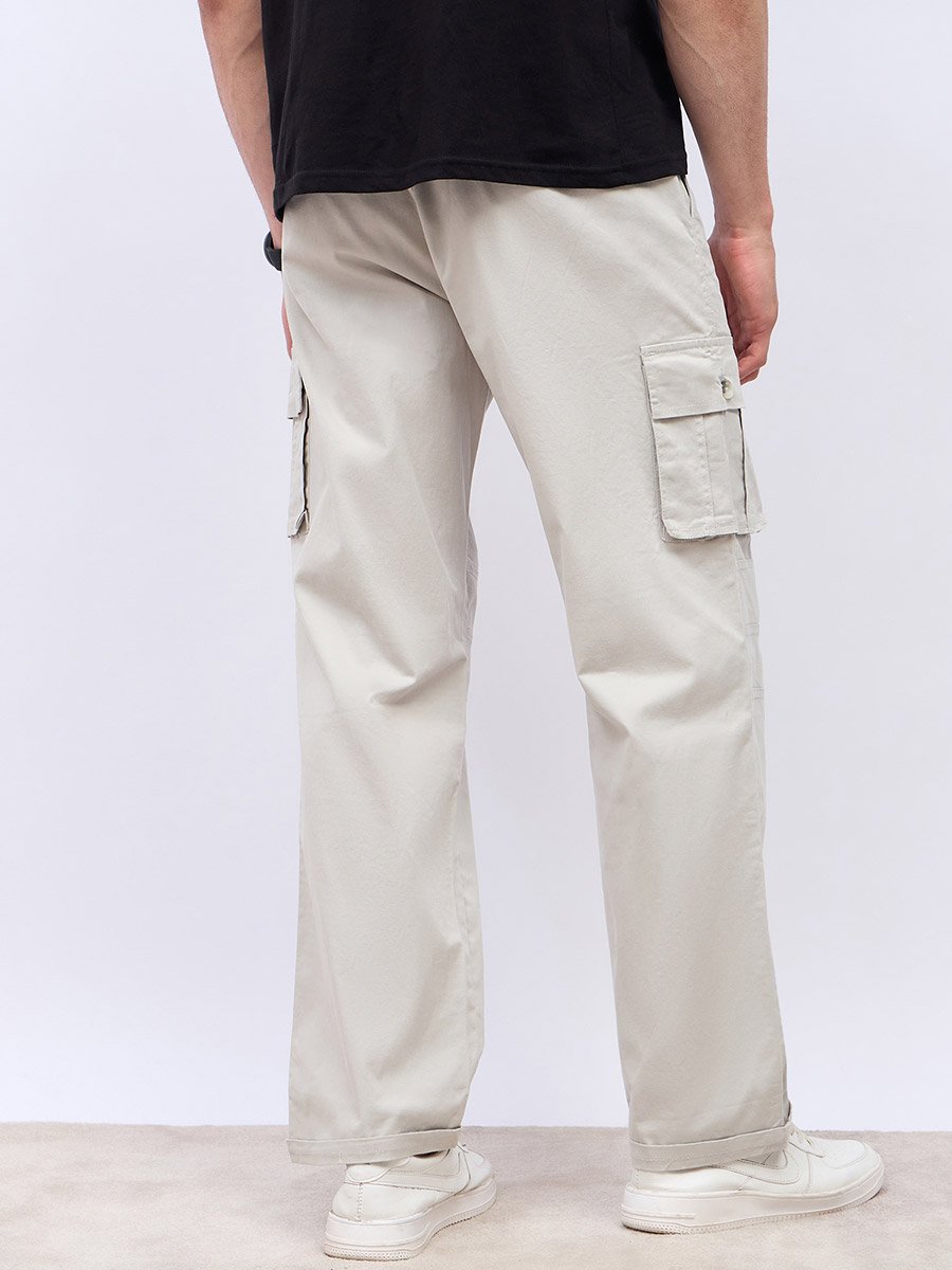 Panel Detail Cotton Twill Oversized Cargo