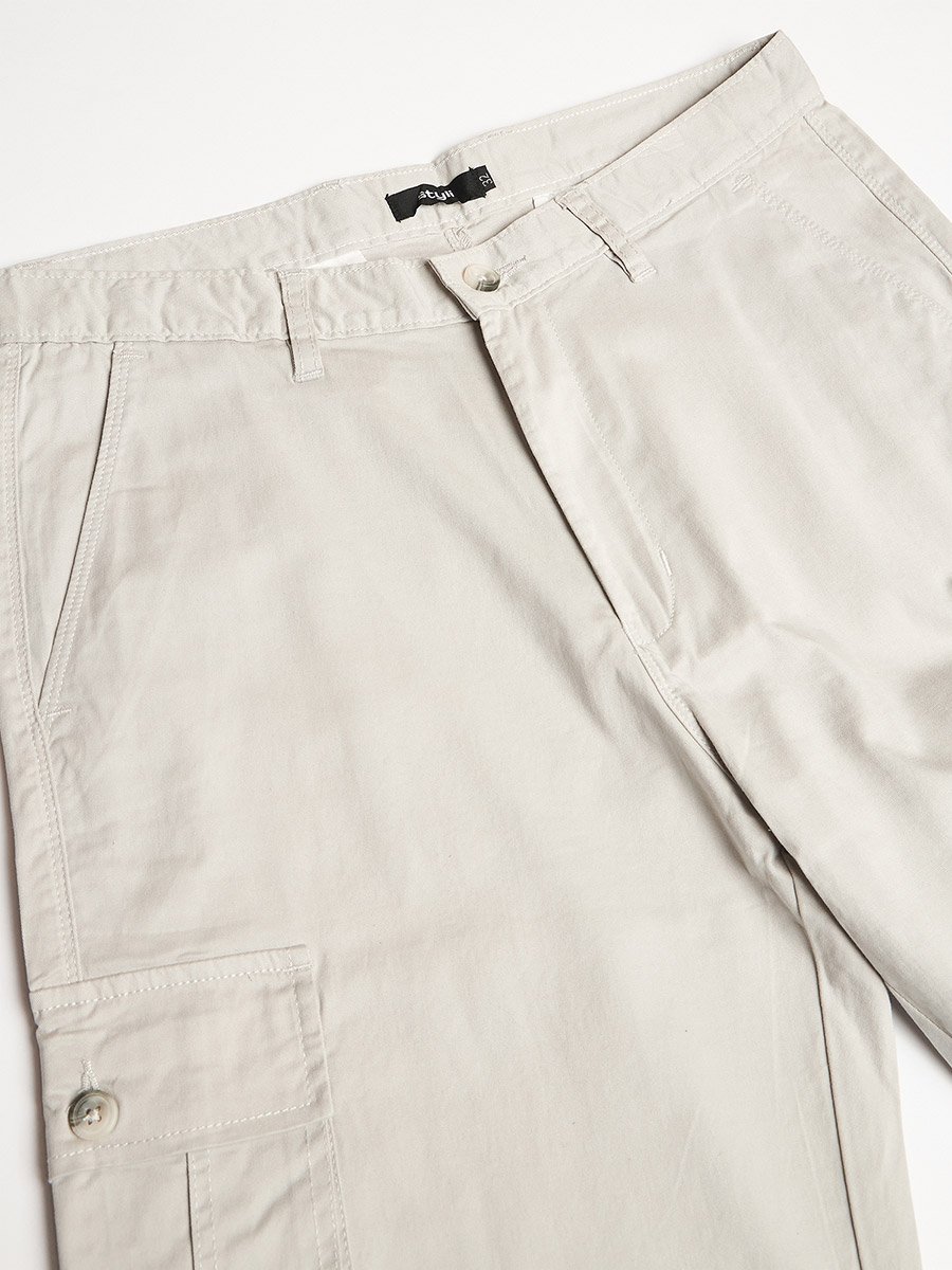 Panel Detail Cotton Twill Oversized Cargo