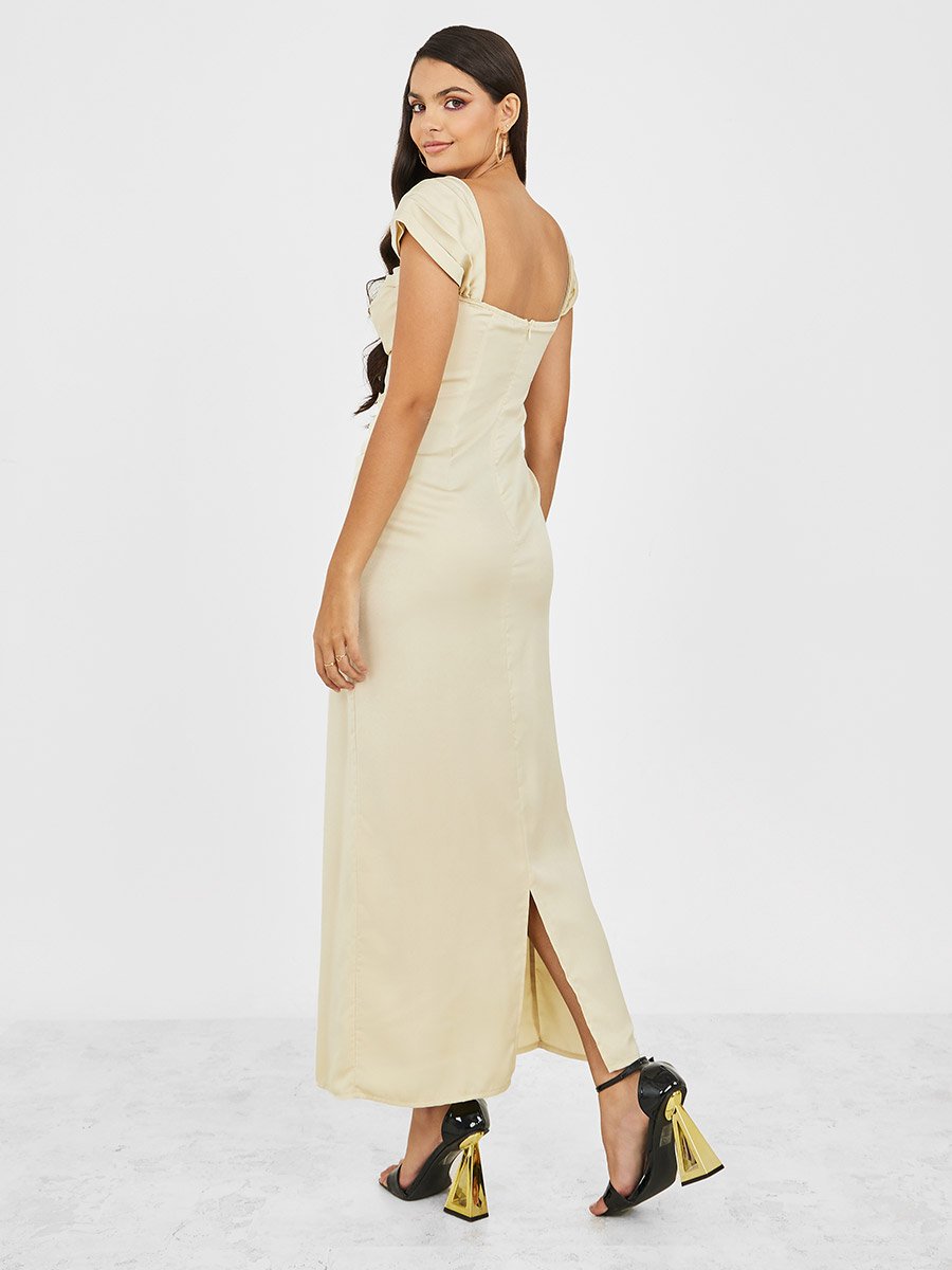Cap Sleeve Square Neck Sheath Maxi Dress For Women at UAE | Styli