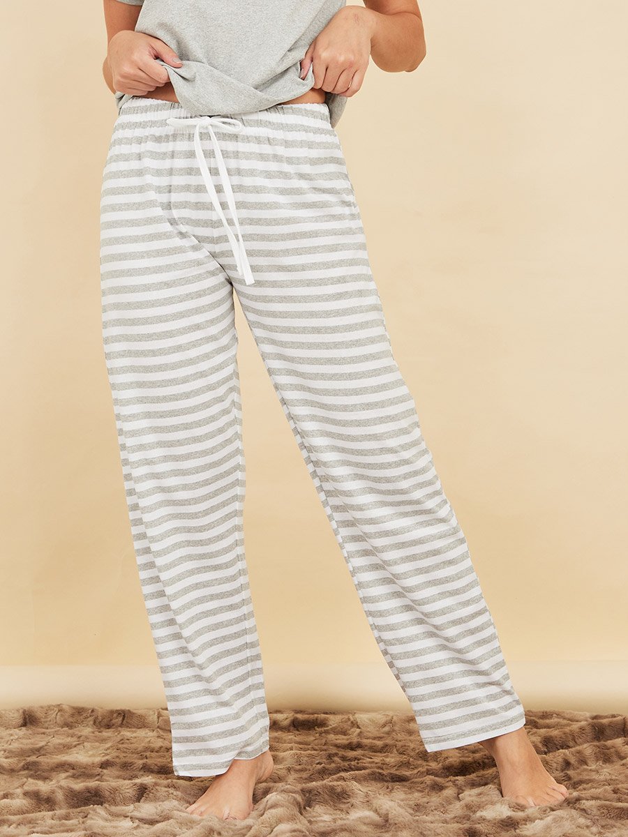 Cotton Striped Pocket T-Shirt and Pyjama Set