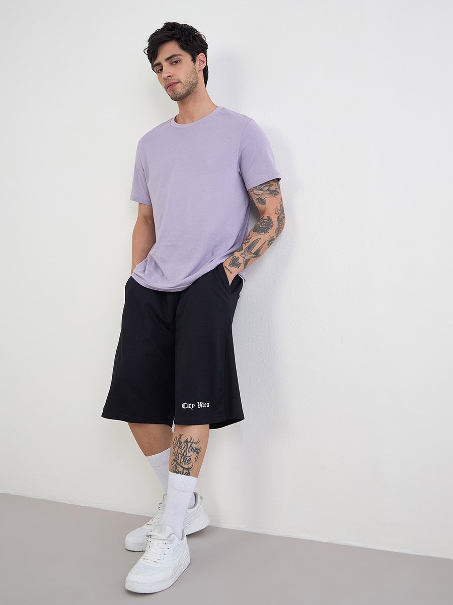 City Vibes Print Oversized Shorts