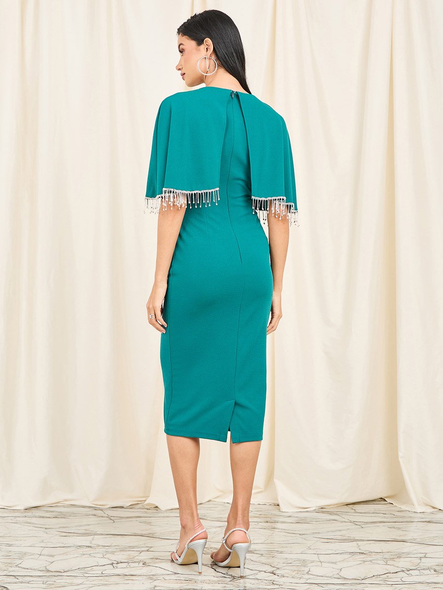 cape bodycon dress Chic Cape-Draped Bodycon Dress – Fabjetsetter Fashion Boutique