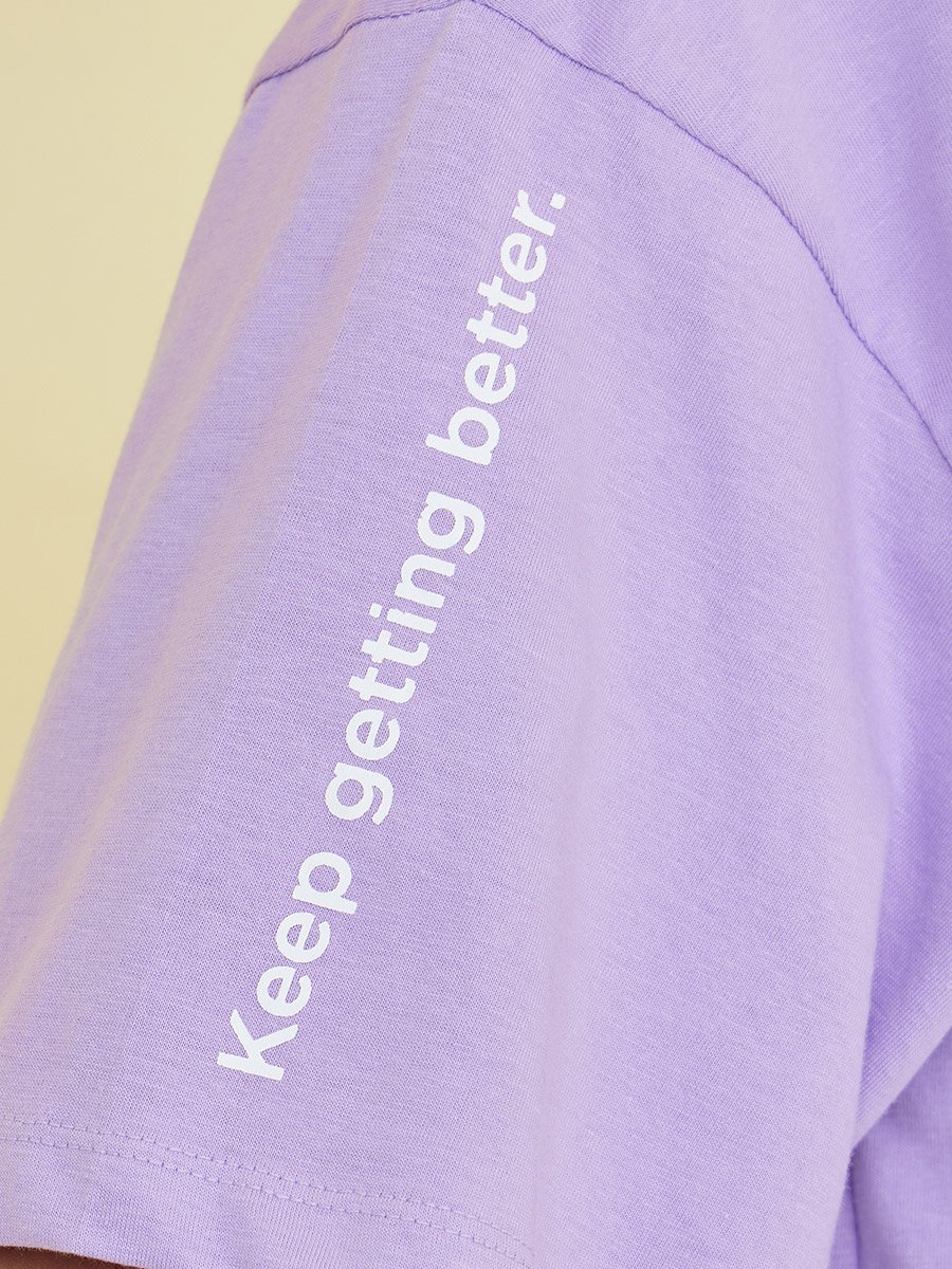 Oversized Slogan Longline 100% Cotton T-Shirt