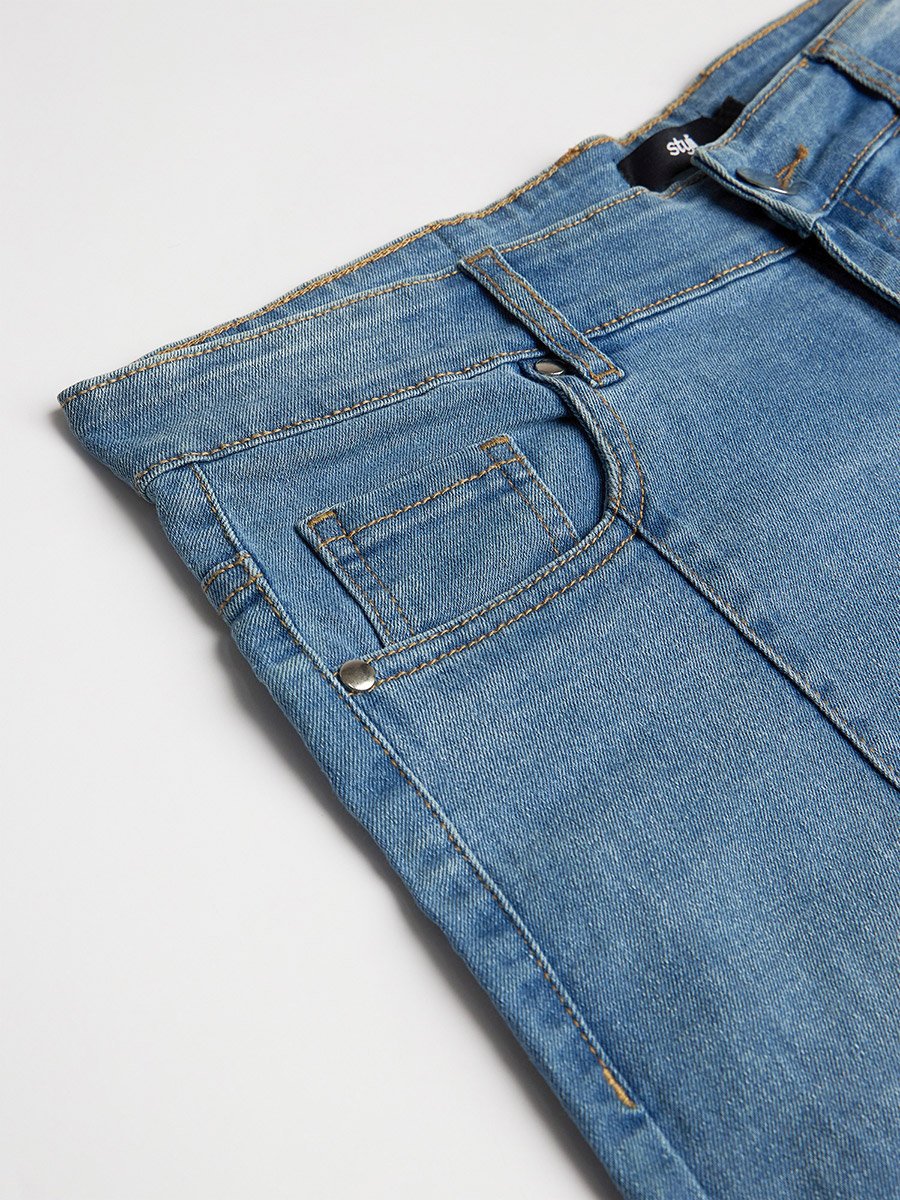 Slim Fit Cargo Jeans with Panel Detail
