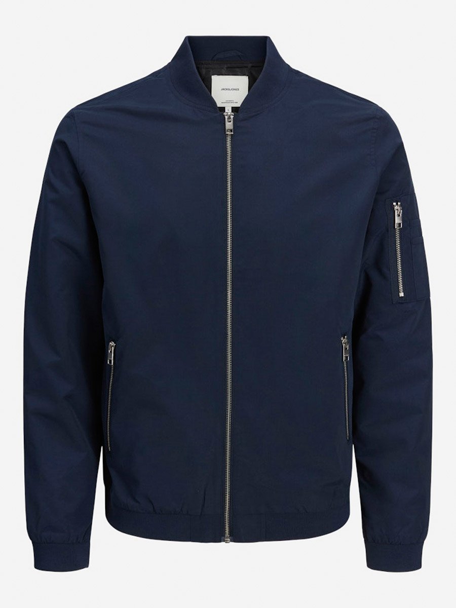 Long Sleeves Zip Closure Cuffed Bomber Jacket