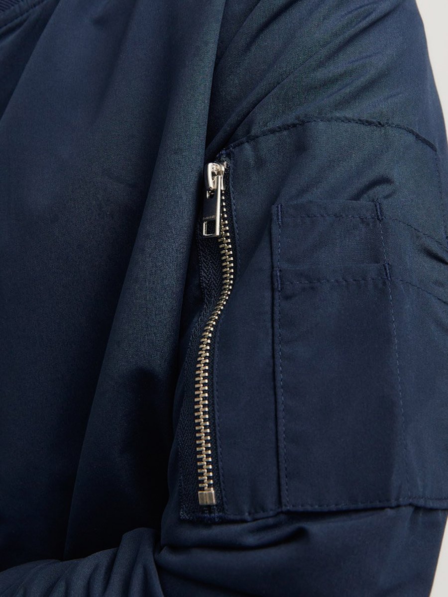 Long Sleeves Zip Closure Cuffed Bomber Jacket