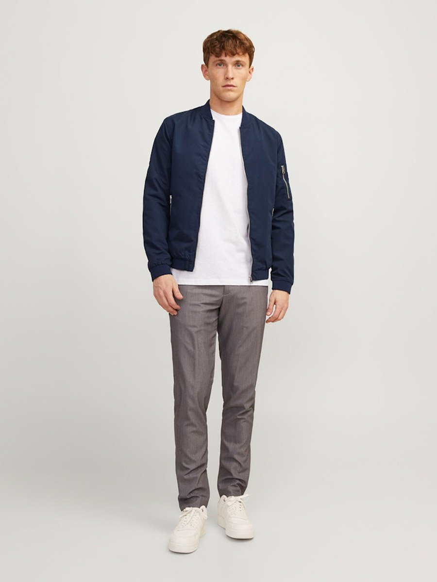 Long Sleeves Zip Closure Cuffed Bomber Jacket