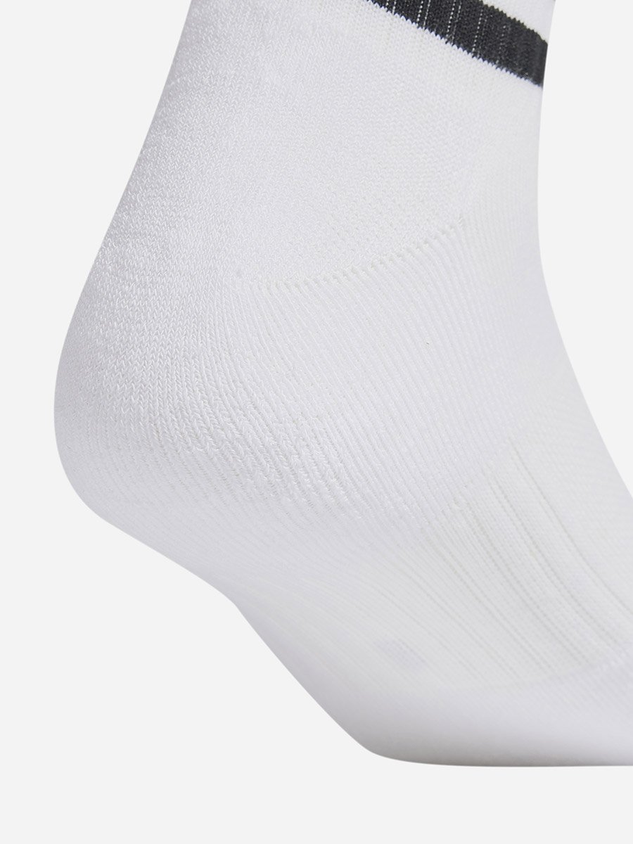 3 Stripes Cushioned Sportswear Mid Cut 3 Pair Pack Unisex Ankle Socks White