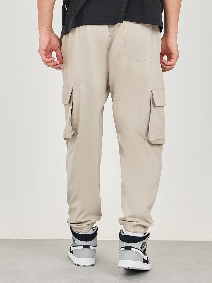 Oversized Fit Cargo Joggers with Elasticated Hem