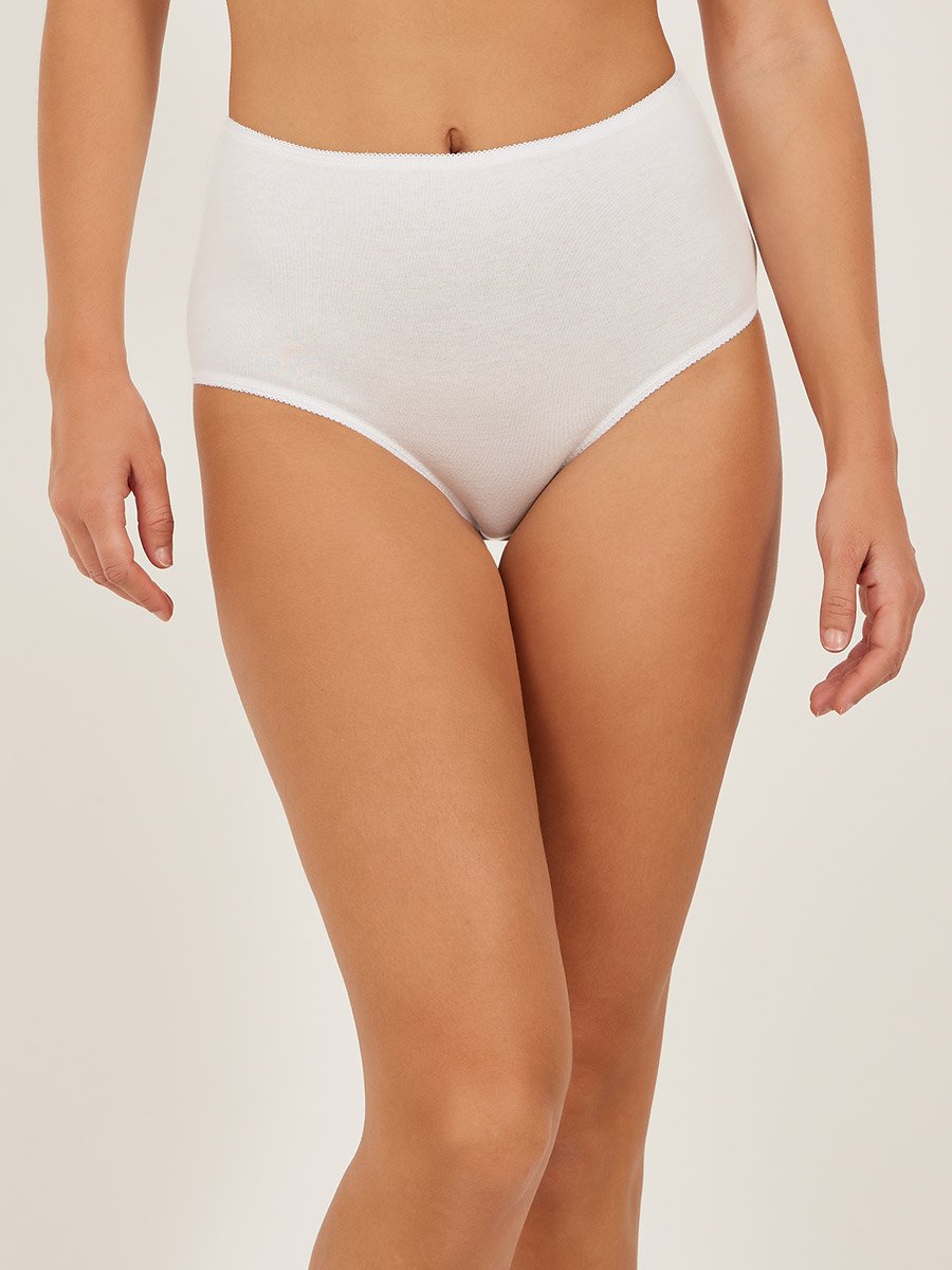 Pack of 5 - Solid Cotton Full Briefs