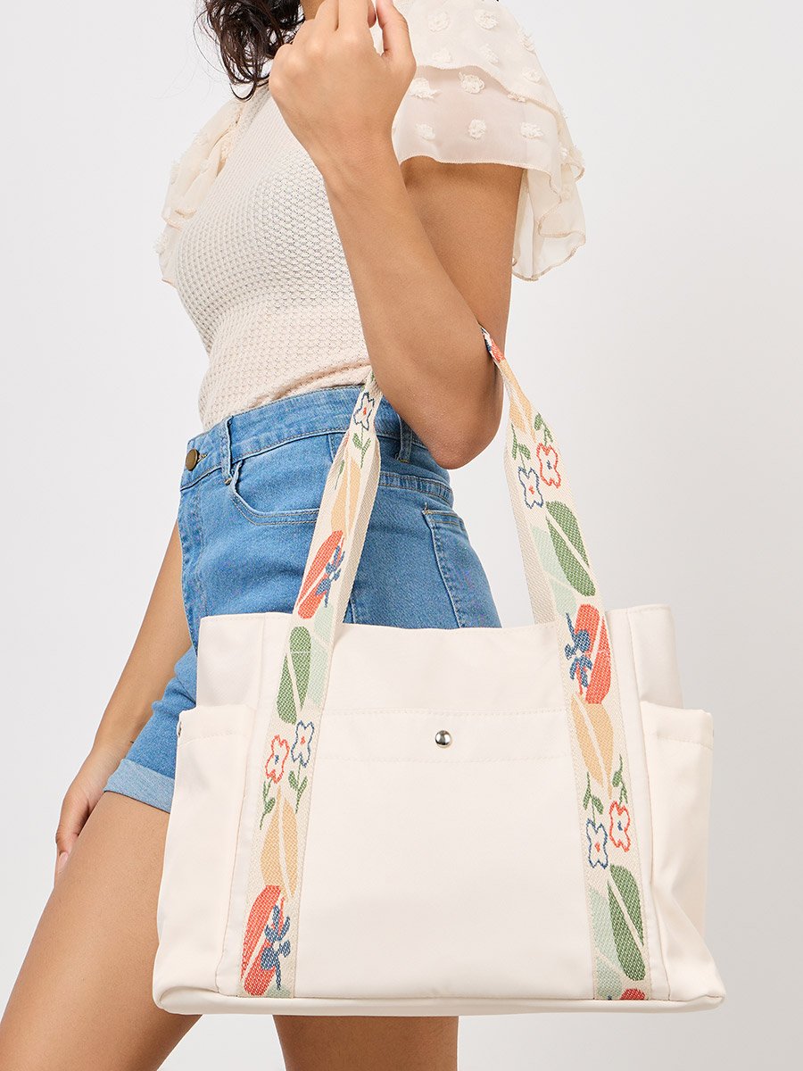 Printed Strap Shopper Bag